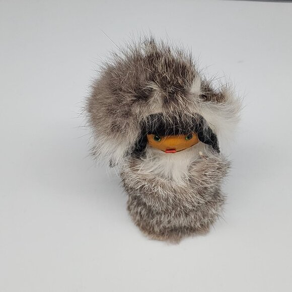 Vintage Eskimo Doll With Faux Fur Coat Made in Poland 6" - Picture 2 of 9